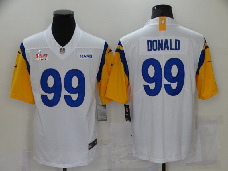 2022 Super Bowl Men Los Angeles Rams #99 Donald White Vapor Untouchable Limited Player 2021 Nike NFL Jersey->nfl patch->Sports Accessory